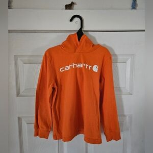 Carhartt Vibrant Orange Boy's Size 6 Long Sleeve Tshirt With Hood
